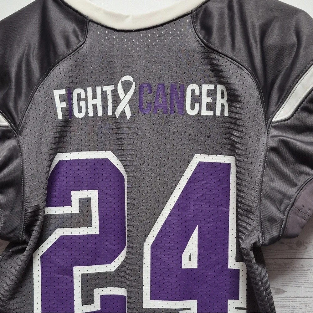 Storm Football Jersey Fight Cancer Size Small Grey And Purple #24